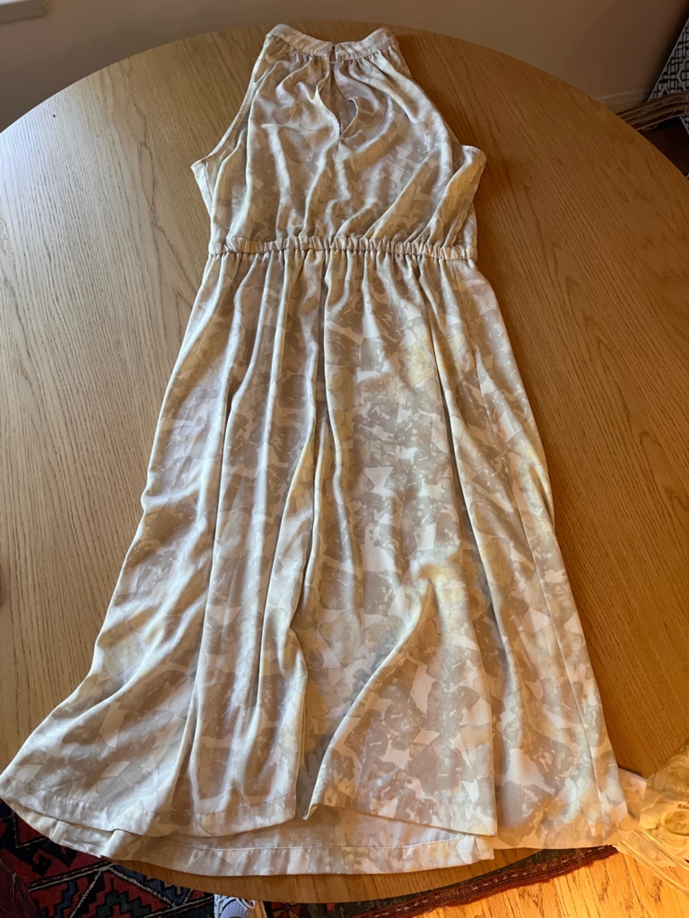 Prologue Cream and Tan Abstract Maxi dress
